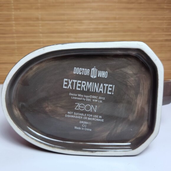 Doctor Who Dalek Mug Exterminate Zeon Red & Gray Embossed 2012 Cup - Picture 7 of 8